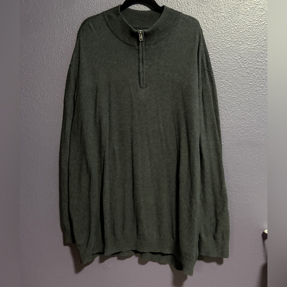 Hawker Rye Cotton Cashmere Men’s 3/4 Zip Gray Sweater